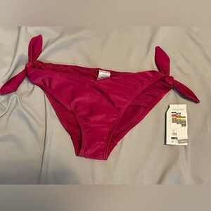 Time and Tru Women’s Pink High Leg Side Tie Bikini Bottom Size Small (4-6) NWT